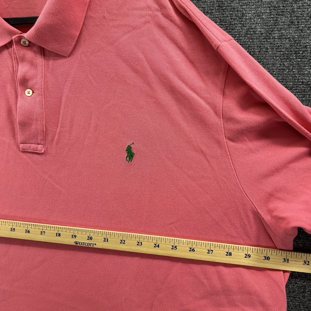 Polo Ralph Lauren Polo Shirt Mens 4XB Big Pink/Peach Stripe Pony Preppy Luxury